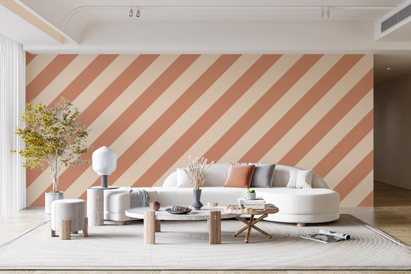 Papier peint panoramique rayures Marjorie Ocre