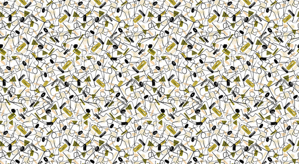 Papier peint Géométrique Vintage Vert Beige Nude