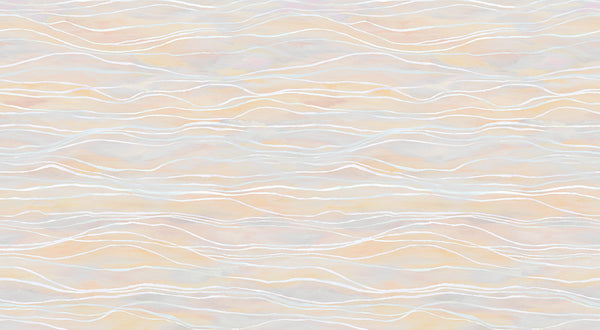 Papier peint panoramique Lignes de Vagues Blush