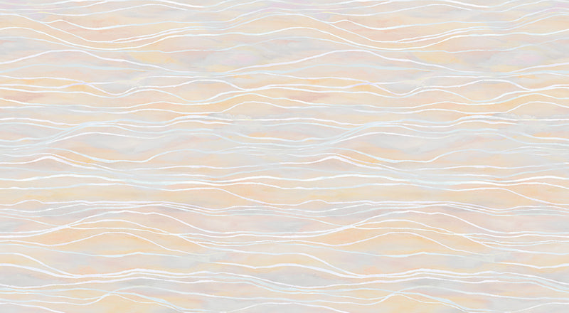 Papier peint panoramique Lignes de Vagues Blush