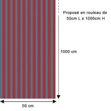 Papier peint rayures contemporaines rouge et bleu