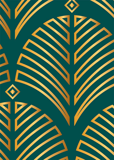 Echantillon papier peint panoramique motif art déco Irvin