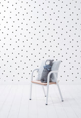 Papier peint point ludiques blanc