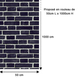 Papier peint brique noir