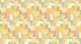 Papier peint géométrique - Géo Puzzle Jaune Abricot Amande