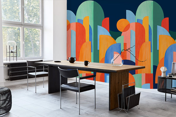 Papier peint Graphique abstrait - Brasilia Colorblock