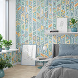 Papier peint géométrique – Kente Pastel