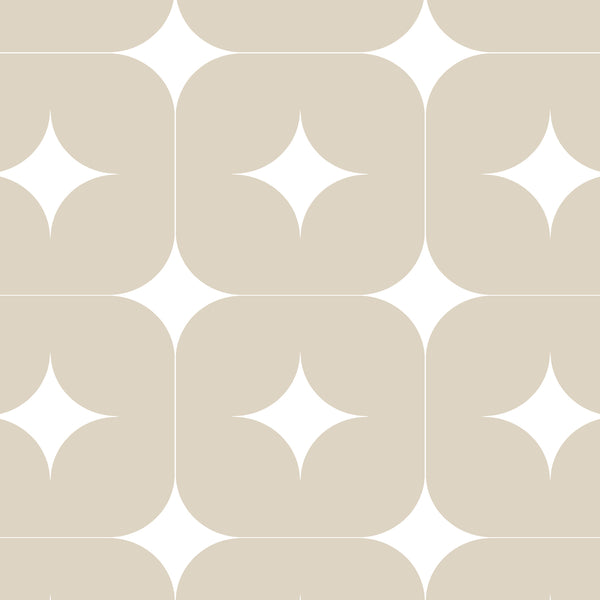 Papier peint géométrique art déco Tile Beige