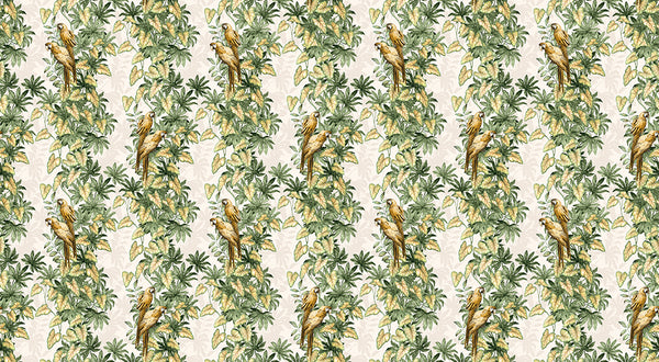 Papier peint perroquet - Jungle Parrots Gold
