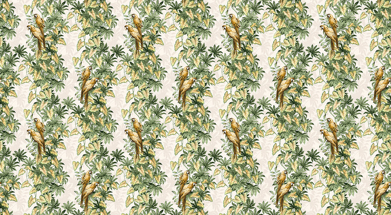 Papier peint perroquet - Jungle Parrots Gold