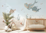 PAPIER PEINT DECOR - FONDS MARINS LES BALEINES