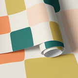 Papier peint panoramique Carreaux Dessinés Vert