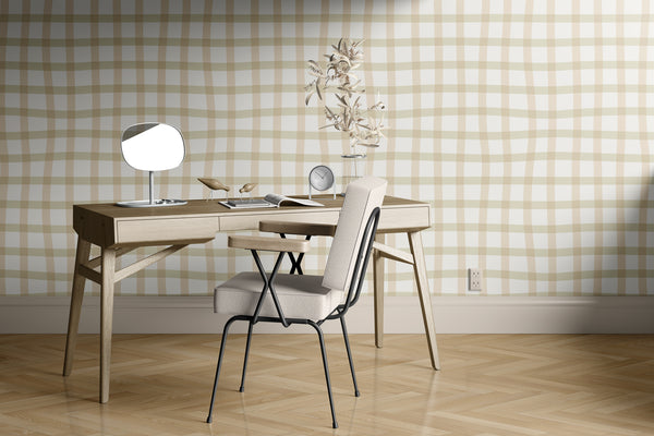 Papier peint panoramique Vichy Souple Beige