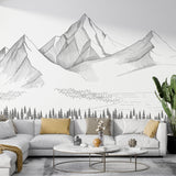 Papier peint panoramique montagne Pencil