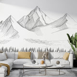 Papier peint panoramique montagne Pencil