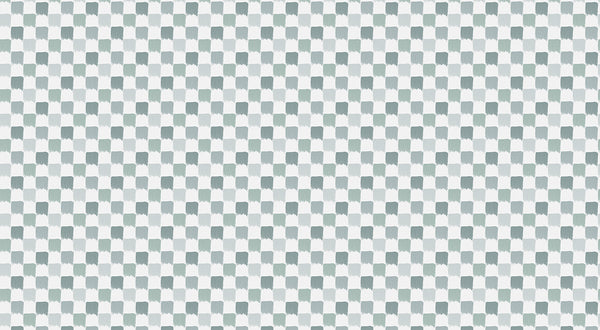 Papier peint panoramique Damier Pinceau Gris Vert