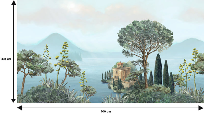 Papier peint paysage, paysage méditerranéen : Le lac de Côme en Italie