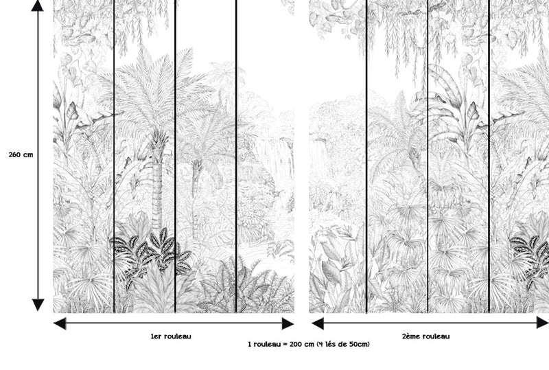 Papier peint jungle - Panoramique en rouleau Kipling