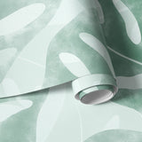 Papier peint végétal Monstera Adansonii Vert Céladon