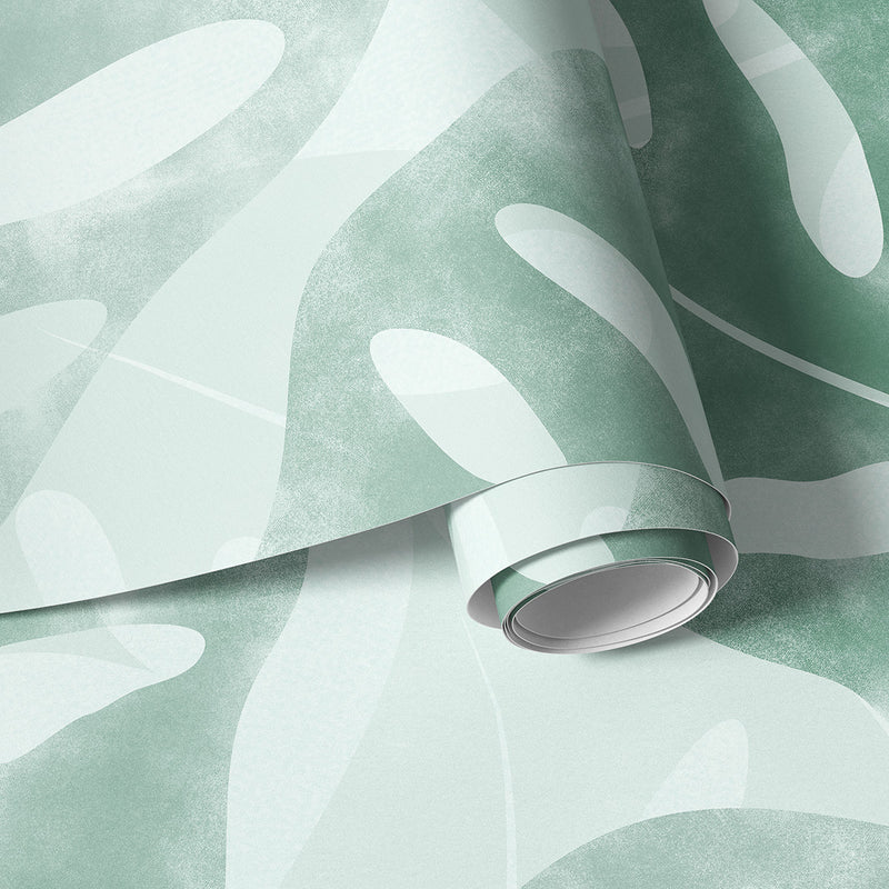 Papier peint végétal Monstera Adansonii Vert Céladon
