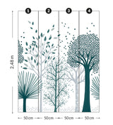 Papier peint panoramique Forêt Bleue