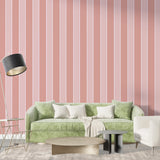 Papier peint Rayures Caroline Rose