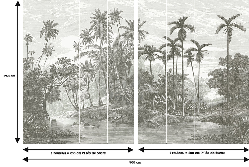 Papier peint panoramique gravure ancienne - MAHAWELI