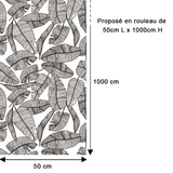 Papier Peint Feuillage noir et blanc