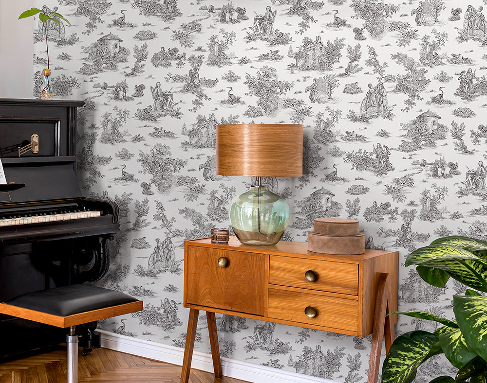 Papier Peint Toile De Jouy Revisitée