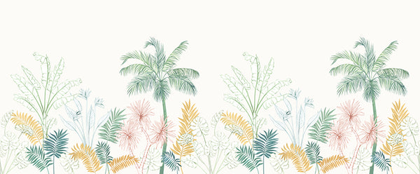 Papier peint style scandinave - Jungle tropicale