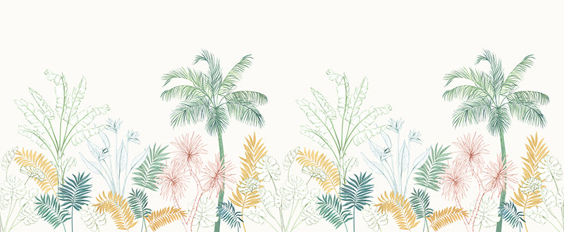 Papier peint style scandinave - Jungle tropicale