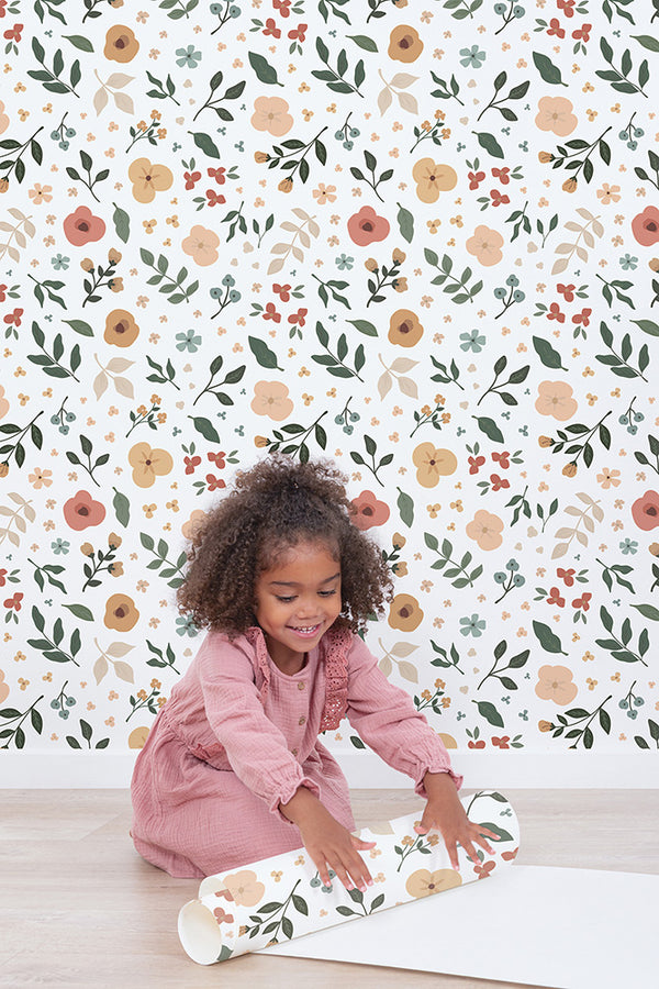 Papier peint fleurs - Floral Silhouettes