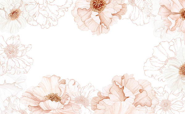 Papier peint panoramique fleurs - Oversize Poppies