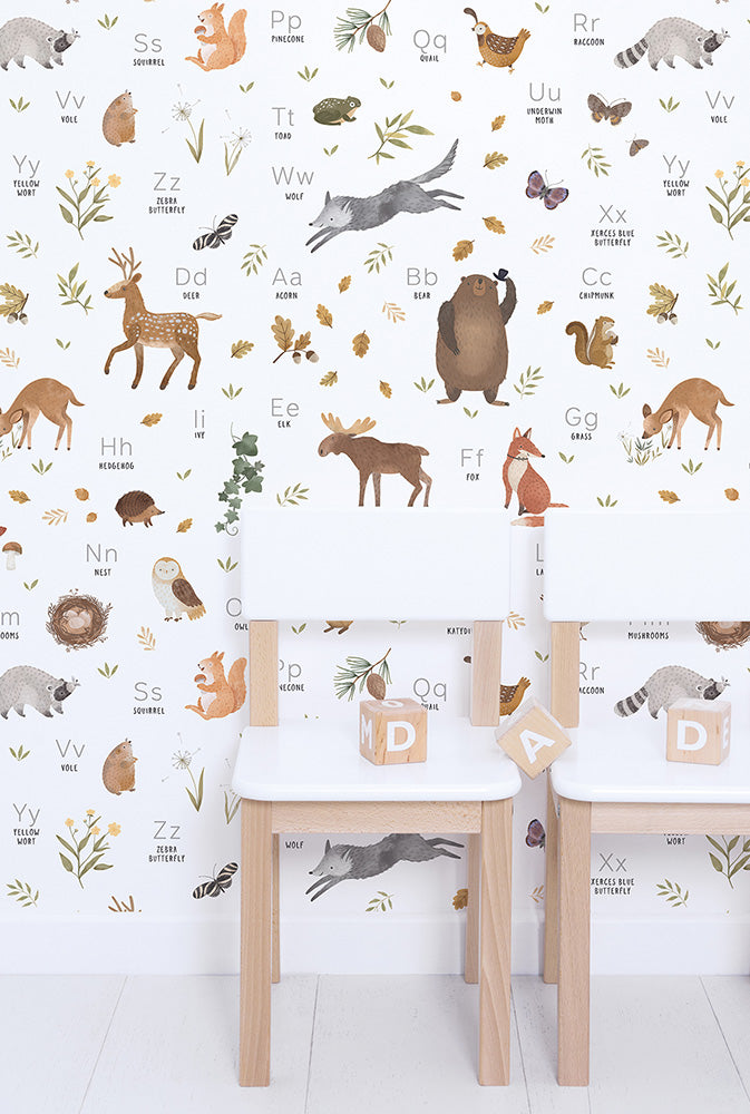 Papier peint animaux - Forest ABC