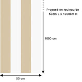 Papier peint rayures larges Isabelle - Rayures beige ou celadon