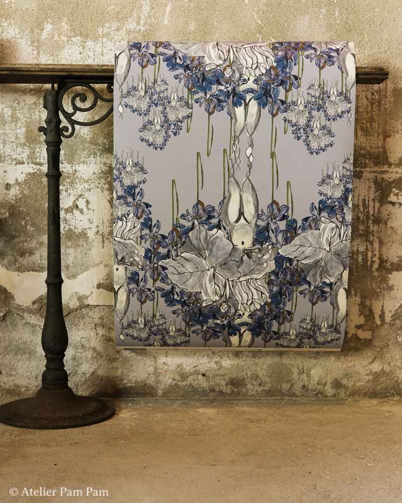 Papier peint floral - Iris Jungle