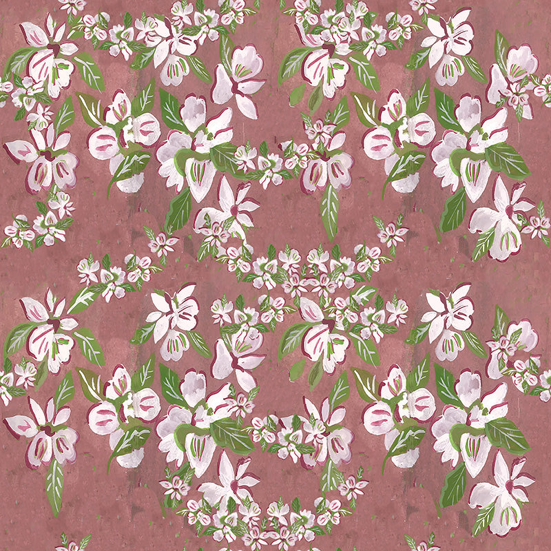 Papier peint floral - Poésie Blanche