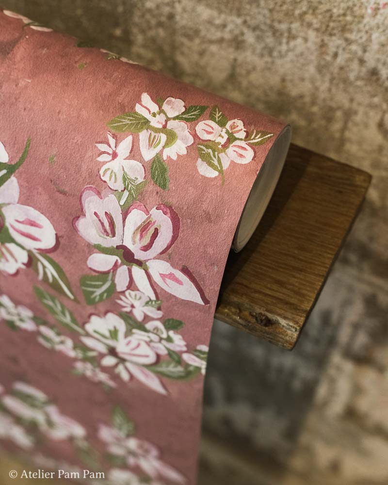 Papier peint floral - Poésie Blanche