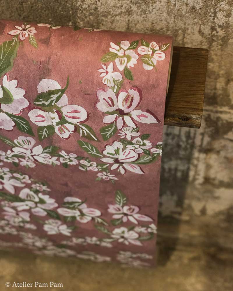 Papier peint floral - Poésie Blanche