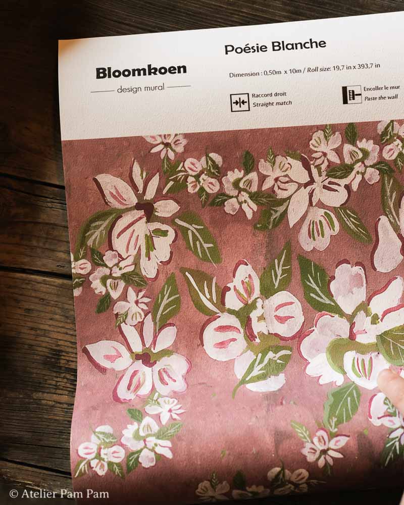 Papier peint floral - Poésie Blanche