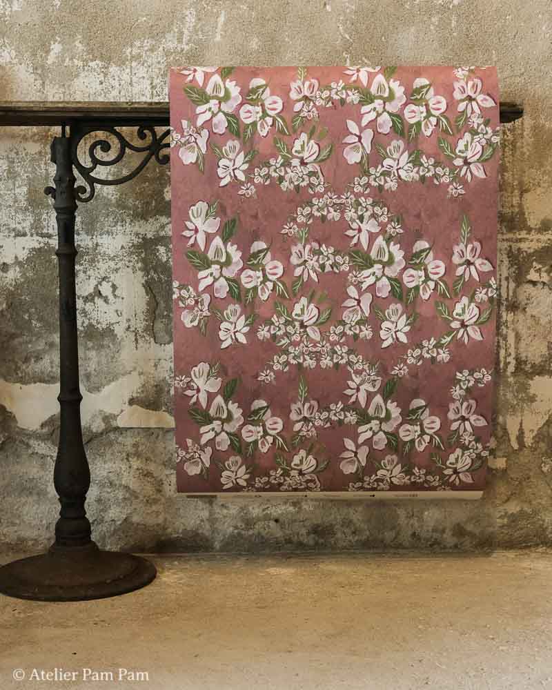 Papier peint floral - Poésie Blanche