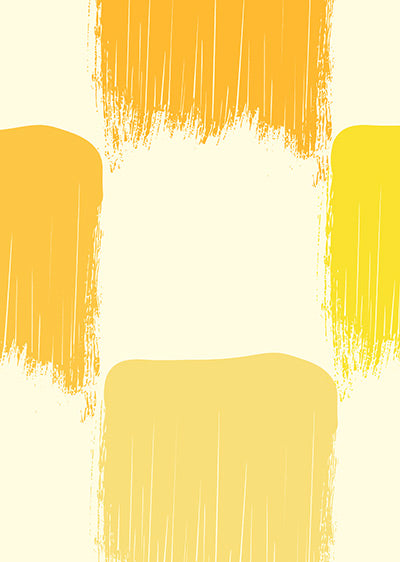 Echantillon papier peint panoramique Damier Pinceau Jaune Soleil