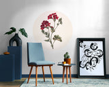 Papier Peint Adhésif Cercle - Fleur Rouge