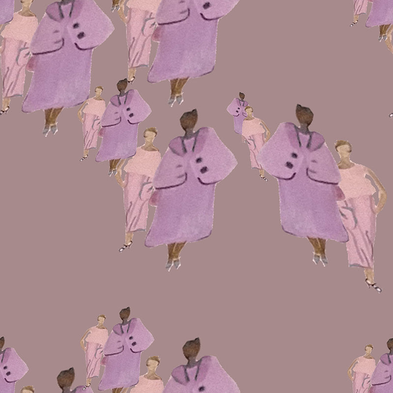Papier peint design - Monde Rose Fond Vieux Rose
