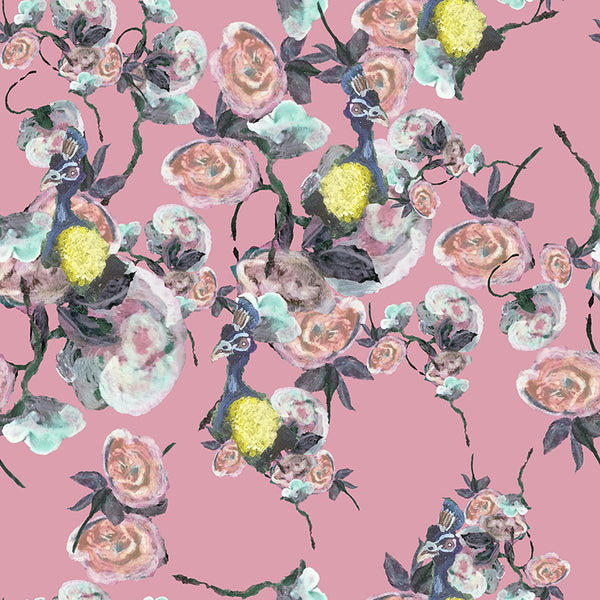 Papier peint floral - Rose de Roses Sauvages