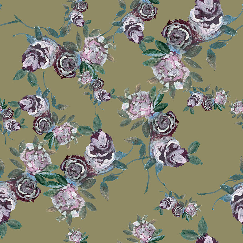 Papier peint floral - Roses
