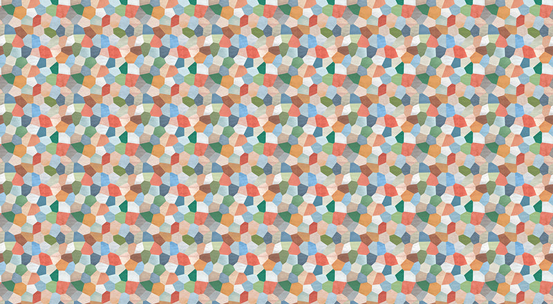 Papier peint géométrique – Mosaïque multicolore Facettes