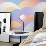 Papier peint paysage abstrait Hills Pastel