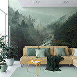 Papier peint panoramique Forêt Brumeuse