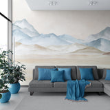 Papier peint panoramique Montagnes Aquarelles